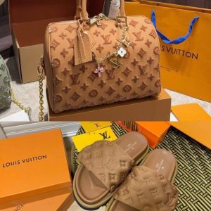 Caramel Brown L Shoes & Bag Set