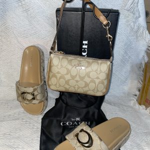 BEIGE C Shoes & Bag Set